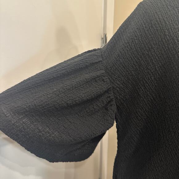 L’Academie Revolve Black Marva Textured Mini Dress Boho Resort Beach Coastal - Picture 7 of 10